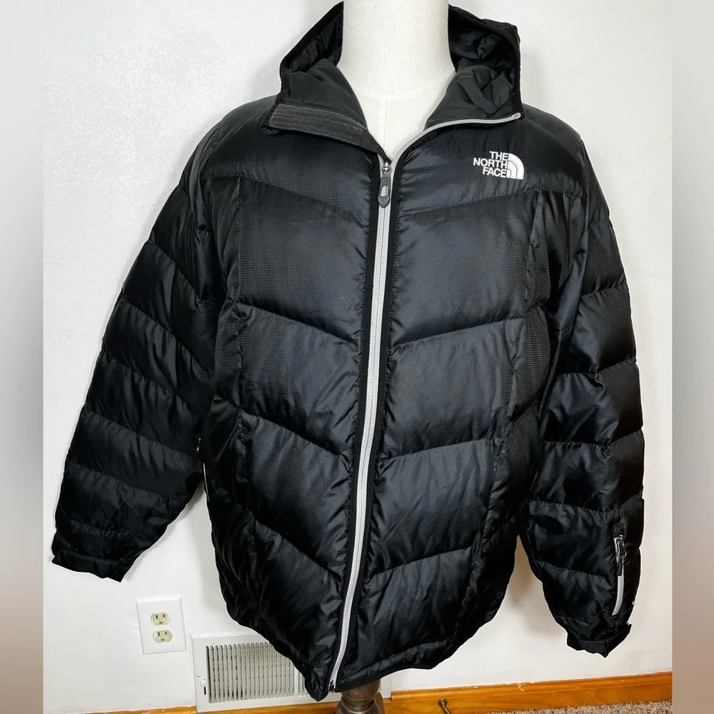 The North Face 550 Puffer Jacket Men's X-Large Full Zip Outdoors Puffy‎ Black